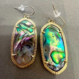 Kendra Scott Statement Drop Earrings In Abalone Shell Gold tone
